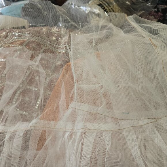 Orange & Gold Embroidered Lehenga FREE Matching Khussa Shoes - Picture 5 of 11